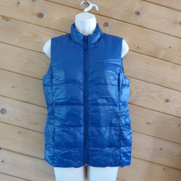 dip Blue Puffy Jacket Full Zip Sleeveless Jacket M EUC - Picture 1 of 13